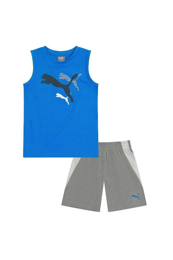 BOYS OUTFIT - 231 BLUE GREY SZ 6 - BASKETBALL SOCCER SHIRT SHORTS SET 2