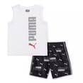 thumbnail image 1 of PUMA BOYS OUTFIT - 231 WHITE BLACK SZ 6 - BASKETBALL SOCCER SHIRT SHORTS SET 2, 1 of 1