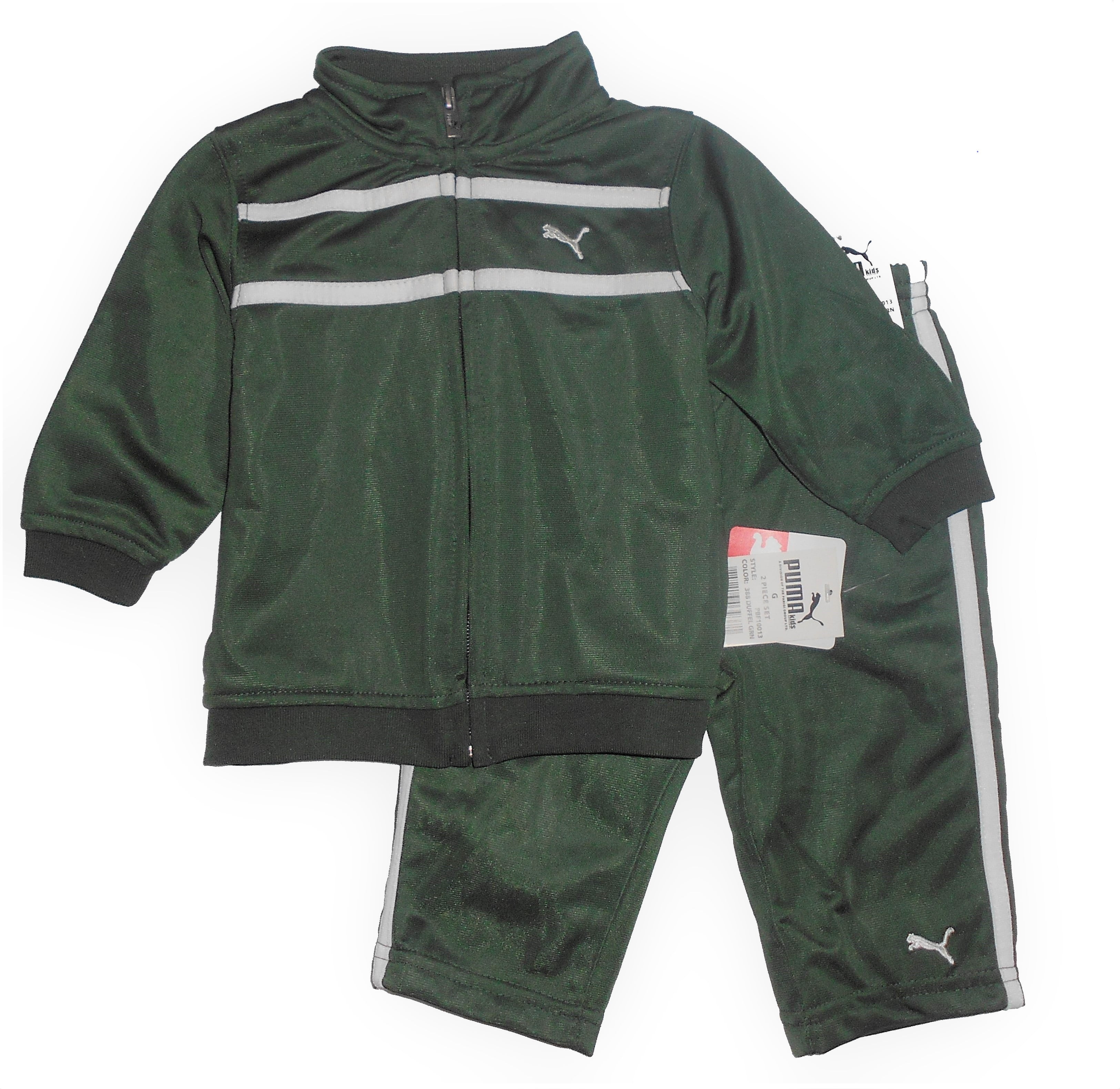 Boys green puma tracksuit clearance