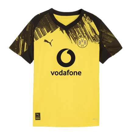 PUMA Borussia Dortmund Home Big Kids' Soccer Jersey 25/26 (Faster Yellow-PUMA Black, YS)