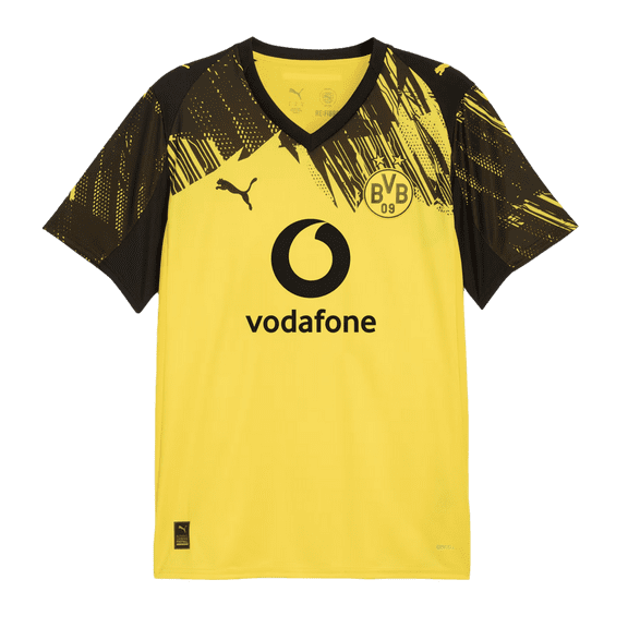 PUMA Borussia Dortmund Home Men's Soccer Jersey 25/26 (Faster Yellow-PUMA Black, S)