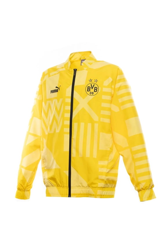 Borussia Dortmund Pre-Match Jacket 2022/23 (US, Alpha, Medium, Regular, Regular, Yellow)