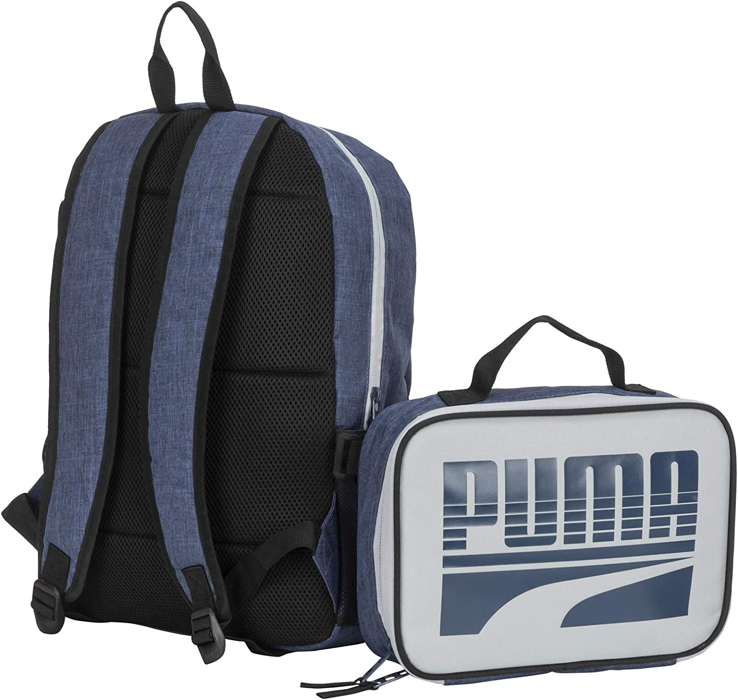 PUMA Boys Evercat Duo 2.0 Backpack and Lunch Kit Combo Navy/Grey