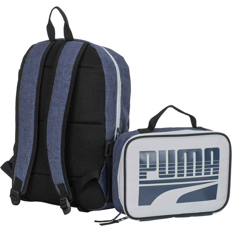 PUMA Boys Evercat Duo 2.0 Backpack and Lunch Kit Combo Navy Grey