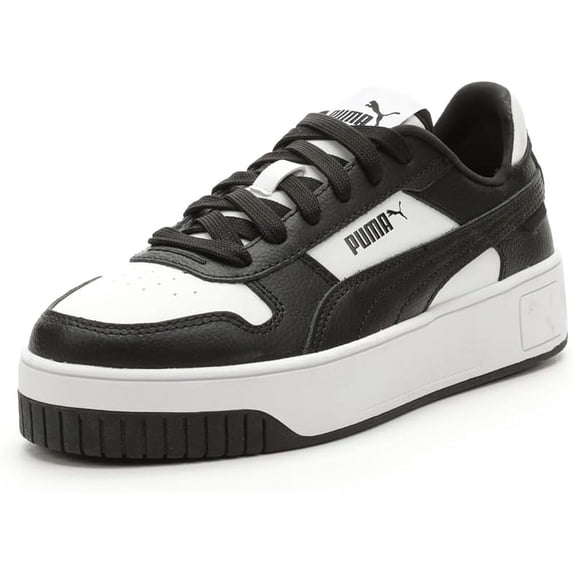 PUMA Carina Street Sneaker, White Black, 12 US Unisex Little Kid