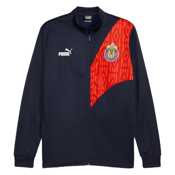 PUMA Chivas Guadalajara FTBLCULTURE+ Track Jacket 24 (US, Alpha, Small, Regular, Regular, Navy-Red)
