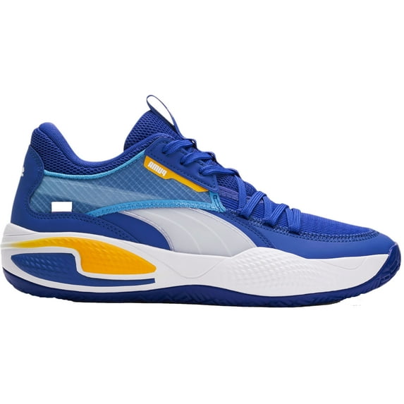 PUMA Court Rider Basketball Shoes (Blue/Orange, M8.0/W9.5 D US)