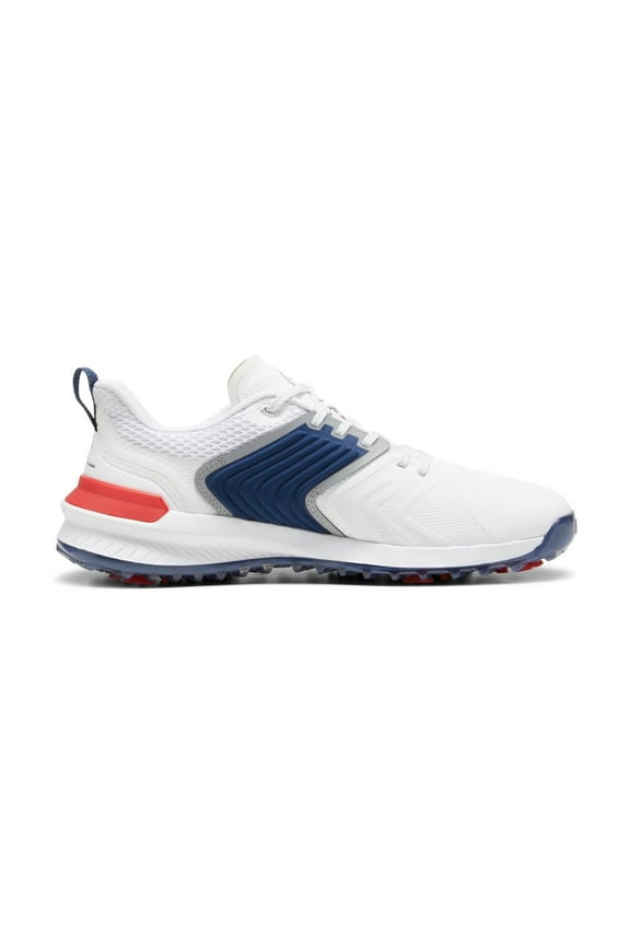 GOLF Men's Ignite Innovate Waterproof Golf Shoe, 8.5 Wide Wht/Blue/Red -