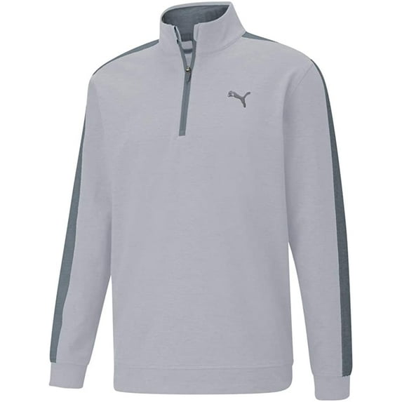 PUMA GOLF Mens Cloudspun T7 1/4 Zip High Rise Heather-quiet Shade Heather Large