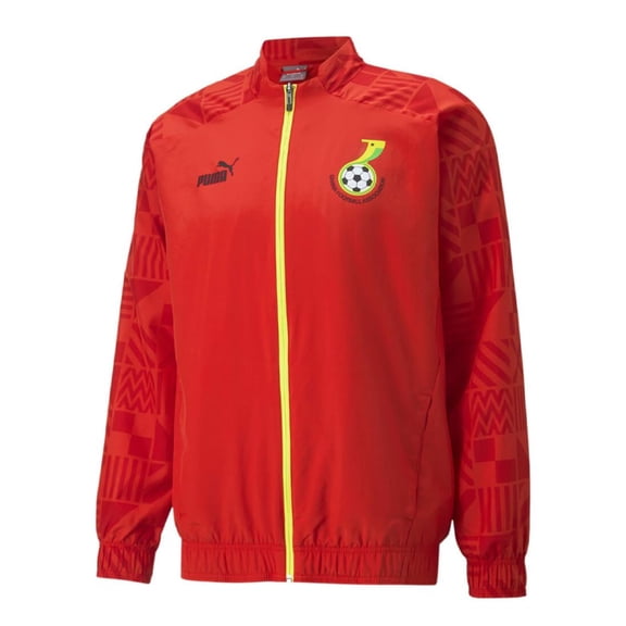 PUMA Ghana Pre-Match Men's Full-Zip Jacket WC 2022 (US, Alpha, XX-Large, Regular, Regular, Red)