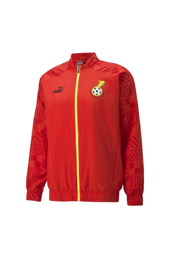 Ghana Pre-Match Men's Full-Zip Jacket WC 2022 (US, Alpha, XX-Large, Regular, Regular, Red)