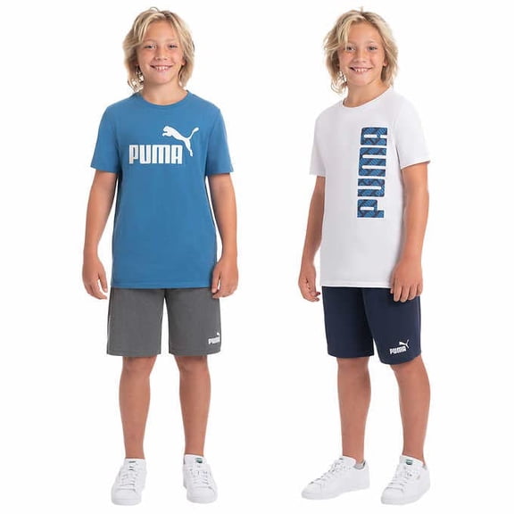 PUMA Kids' 4-piece Set (Blue/White, X Small)