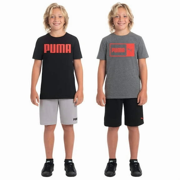 PUMA Kids' 4-piece Set (Red/Black, Small)