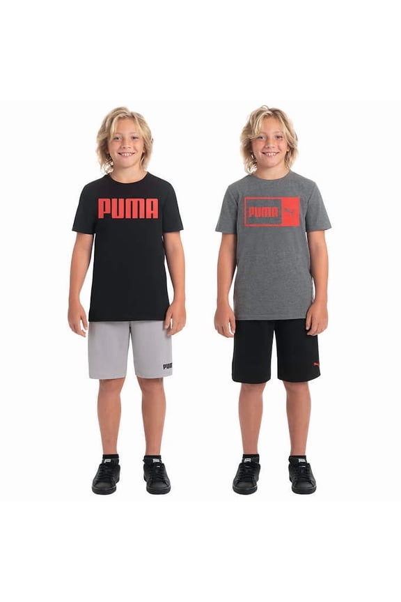 Kids' 4-piece Set (Red/Black, Small)