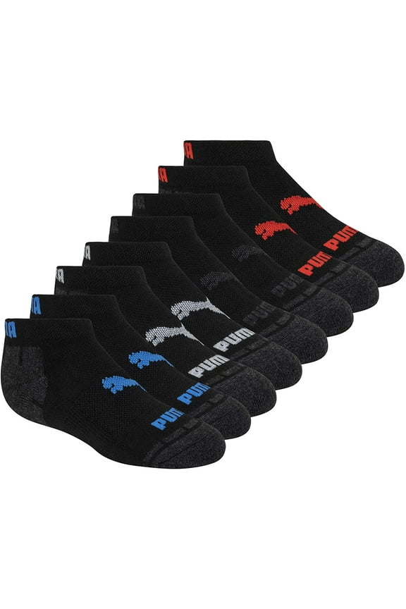 Kids' 8 Pack Low Cut Socks Black