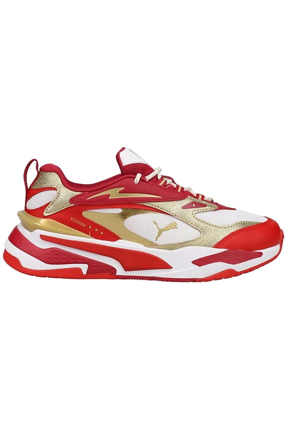 Kids Girls Rs-Fast Glitz Running Sneakers Shoes - Gold,Red,White 7 Big Kid Gold,red,white