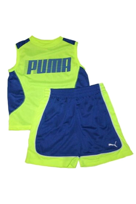 Little Boy's Shorts and Muscle Shirt set - Safety Yellow - size 4