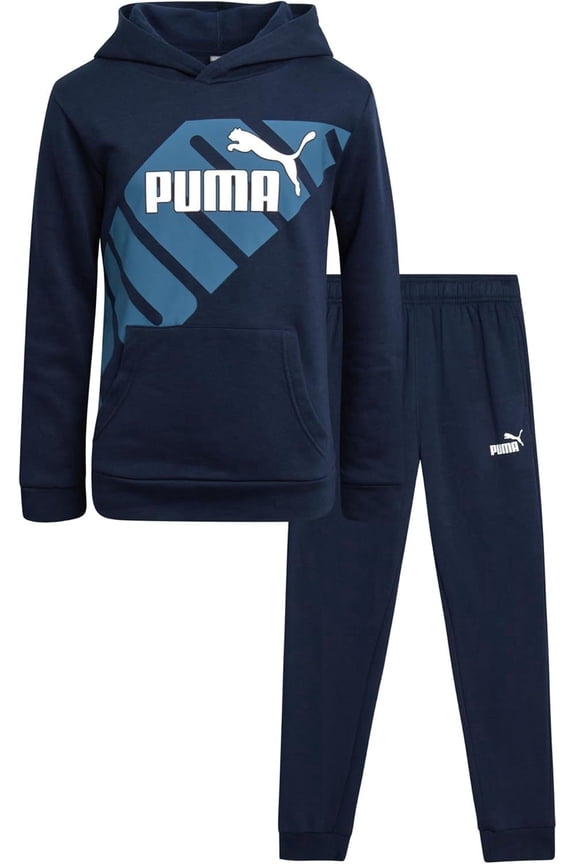 Little Kids' Pullover Hoodie & Jogger Set – Size 4, Navy Blue Tracksuit, Comfortable, Stylish, Perfect for Active Play