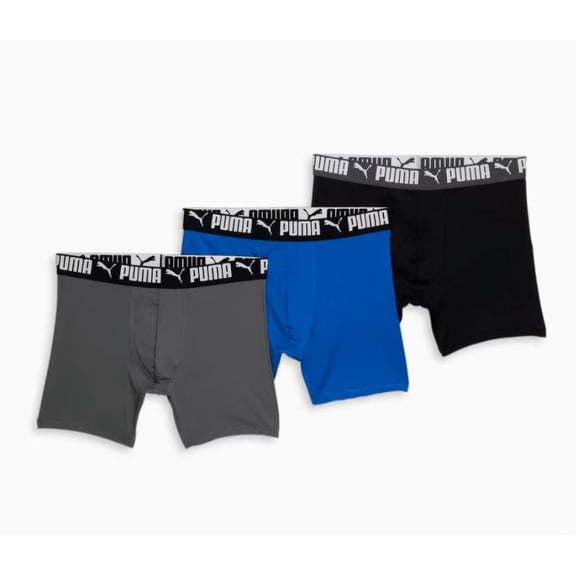 PUMA MEN'S 3 PACK - 233 PHR ROYAL BLACK - LARGE - UNDERWEAR X3 BOXER BRIEF