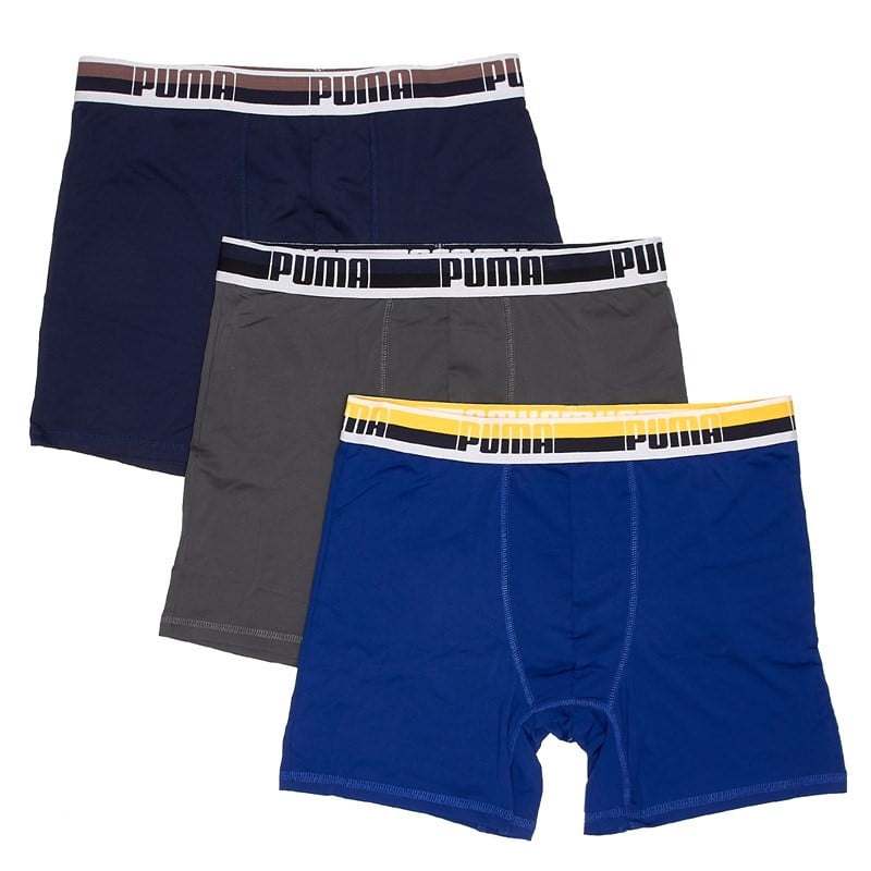 PUMA MEN'S 3 PACK BOXER BRIEF BBB BLUE GREY LARGE PERFORMANCE UNDERWEAR