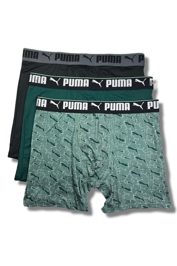 MEN'S 3 PACK - PHG 243 256 LOGO SH GREEN - LARGE - UNDERWEAR X3 BOXER BRIEF