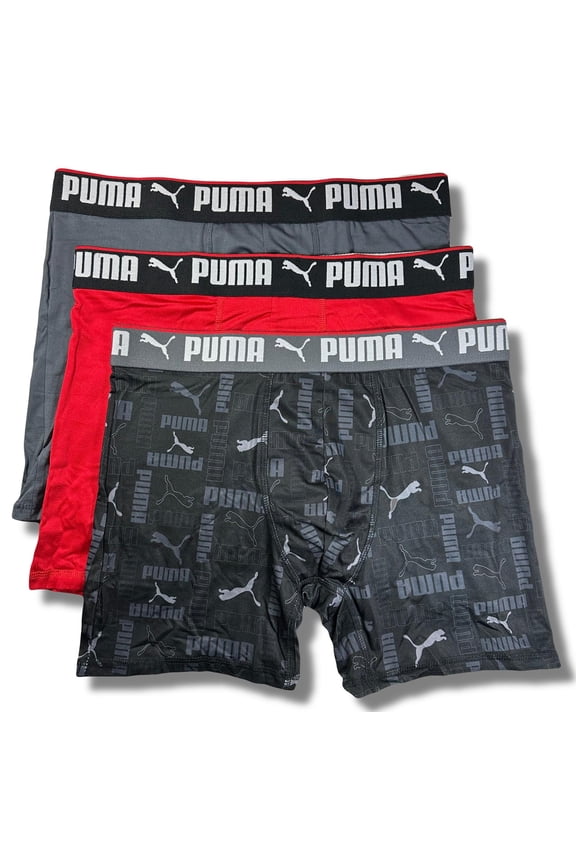MEN'S 3 PACK - PHG 243 LETTER 2 BLACK - LARGE - UNDERWEAR X3 BOXER BRIEF
