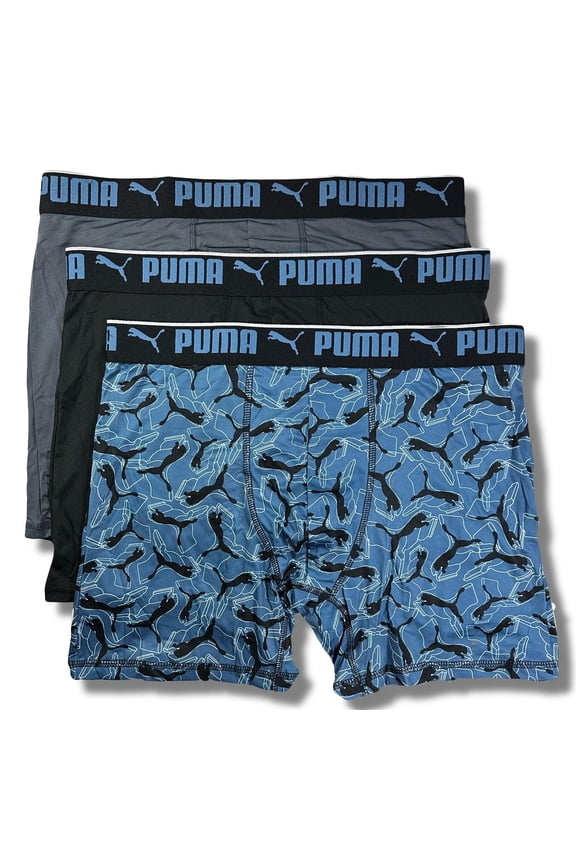 MEN'S 3 PACK - PHG 243 LOGO SH BLUE - LARGE - UNDERWEAR X3 BOXER BRIEF