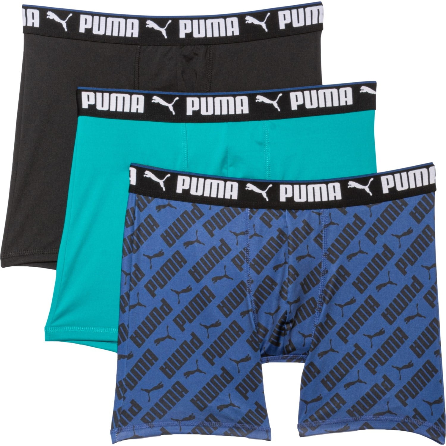 PUMA MEN'S 3 PACK - PHG BLUE LETTER XLARGE - BOXER BRIEF UNDERWEAR  PERFORMANCE 