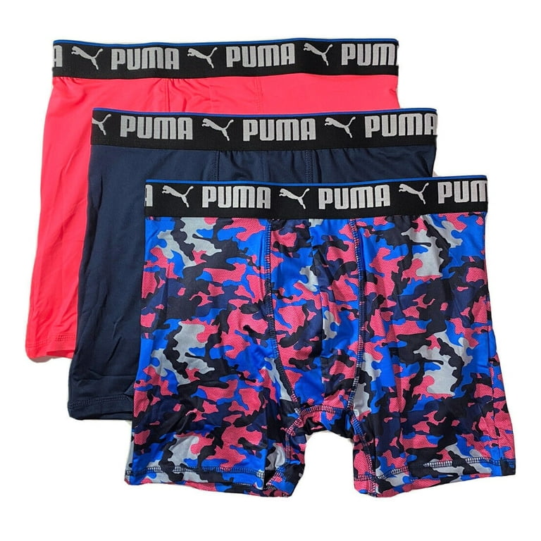 PUMA MEN'S 3 PACK - PHG PINK CAMO MEDIUM - BOXER BRIEF UNDERWEAR  PERFORMANCE 