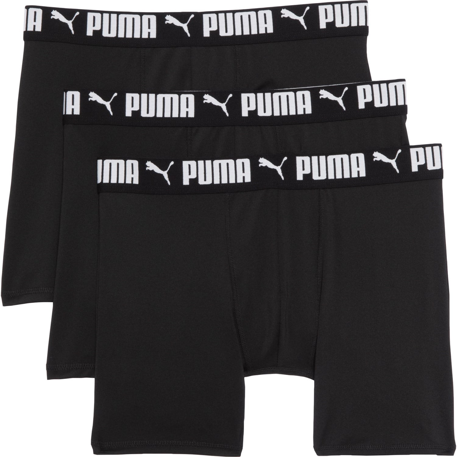 PUMA MEN'S 3 PACK PHR 5650 BLACK LARGE BOXER BRIEF UNDERWEAR ATHLETIC FIT