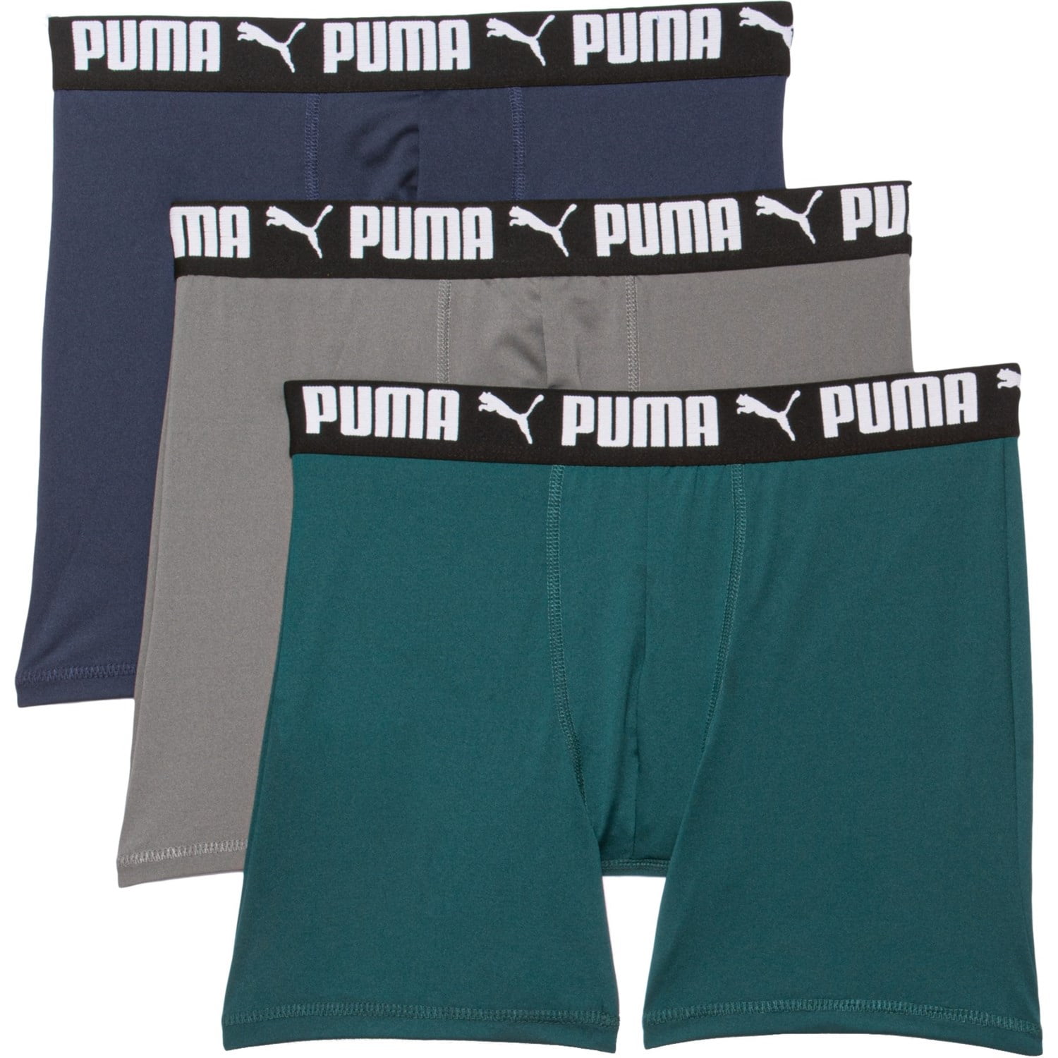 PUMA MEN'S 3 PACK - PHR GREEN NAVY XLARGE - BOXER BRIEF UNDERWEAR