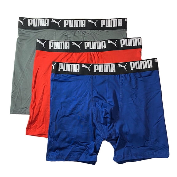PUMA MEN'S 3 PACK - PHR RED ROYAL MEDIUM - BOXER BRIEF UNDERWEAR PERFORMANCE