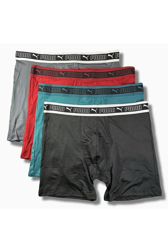 MEN'S 4 PACK - BBOX 243 BURGUNDY LARGE - BOXER BRIEF UNDERWEAR PERFORMANCE