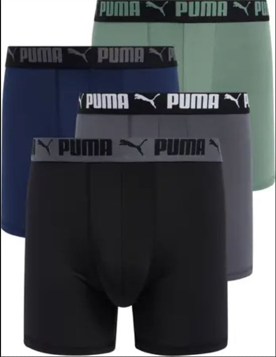 PUMA MEN'S 4 PACK - BBOX 243 GREEN XLARGE - BOXER BRIEF UNDERWEAR PERFORMANCE