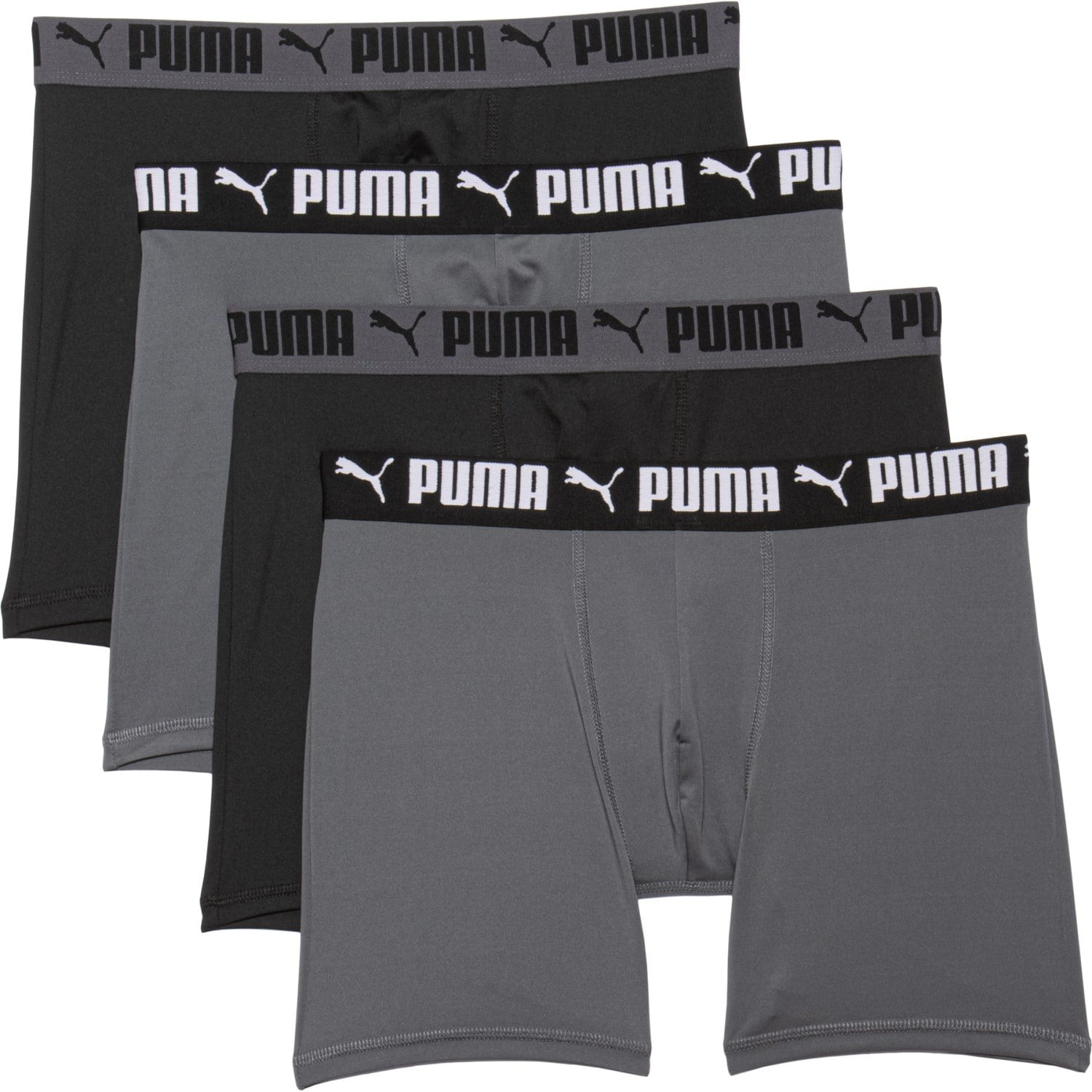 PUMA MEN'S 4 PACK - BBOX 243 GREY LARGE - BOXER BRIEF