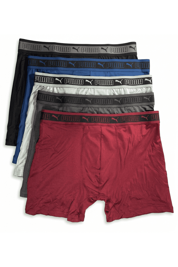 MEN'S 5 PACK - PHR 263 BURGUNDY GREEN - MEDIUM - BOXER BRIEF UNDERWEAR
