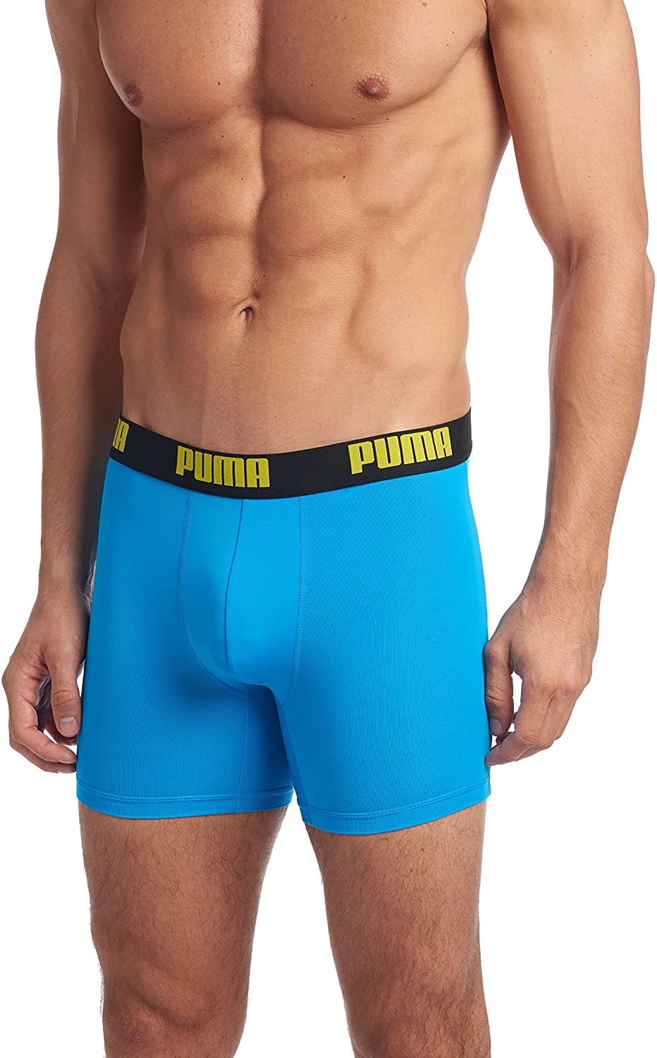 PUMA Men's 3 Pack Performance Boxer Briefs Small Bright Blue 