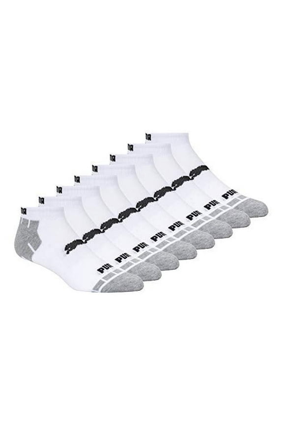 Men's 8 Pack Low Cut Socks, -White/Grey, 10-13