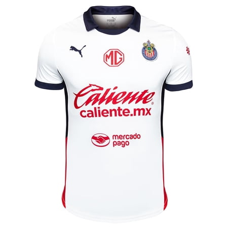 PUMA Men's Chivas 24/25 Away Stadium Soccer Jersey - Support Your Team in Style (US, Alpha, X-Large, Regular, Regular, White)