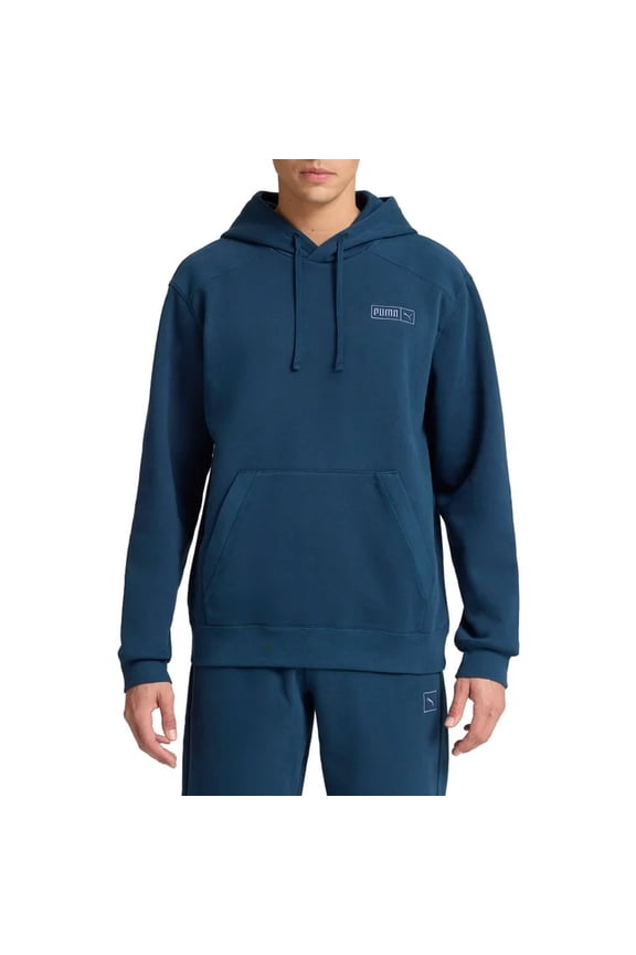 Men's Fleece Hoodie Pullover with Kangaroo Pocket (US, Alpha, Small, Regular, Regular, Black)