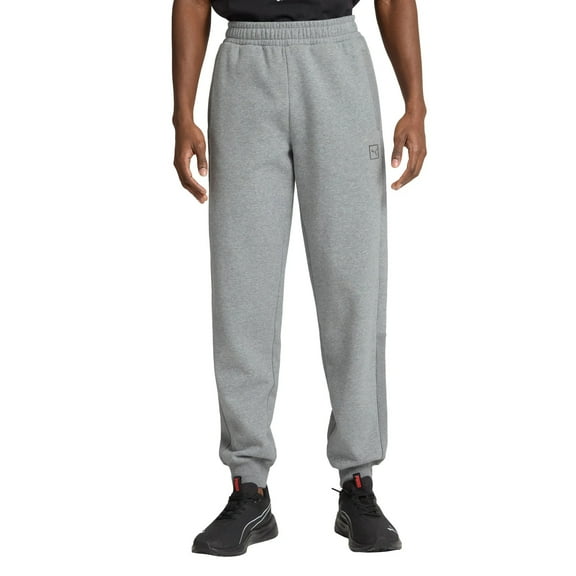 PUMA Men’s Fleece Jogger Pants – Midweight Athletic Sweatpants with Drawstring Waist, Ribbed Cuffs, and Side Pockets (Gray/Small)