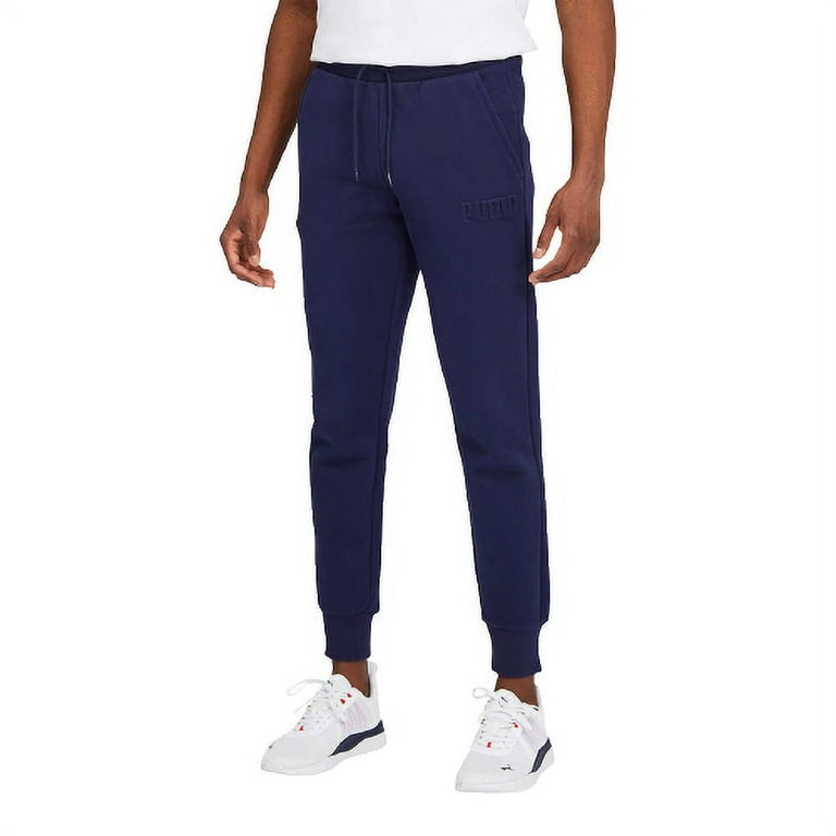 PUMA Men s Fleece Jogger Sweatpants Navy Blue XX Large Walmart
