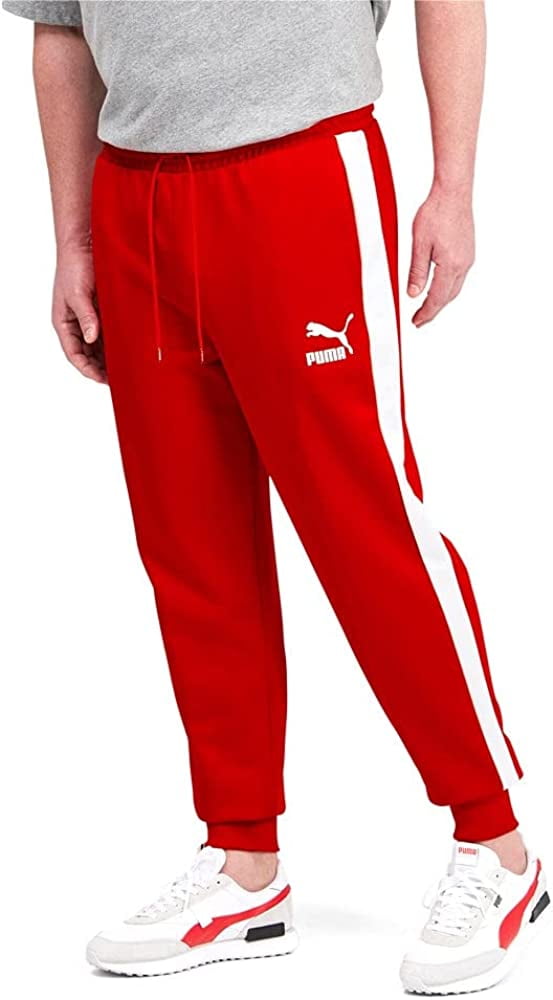 PUMA Men\'s Iconic T7 Track Pants RED-L