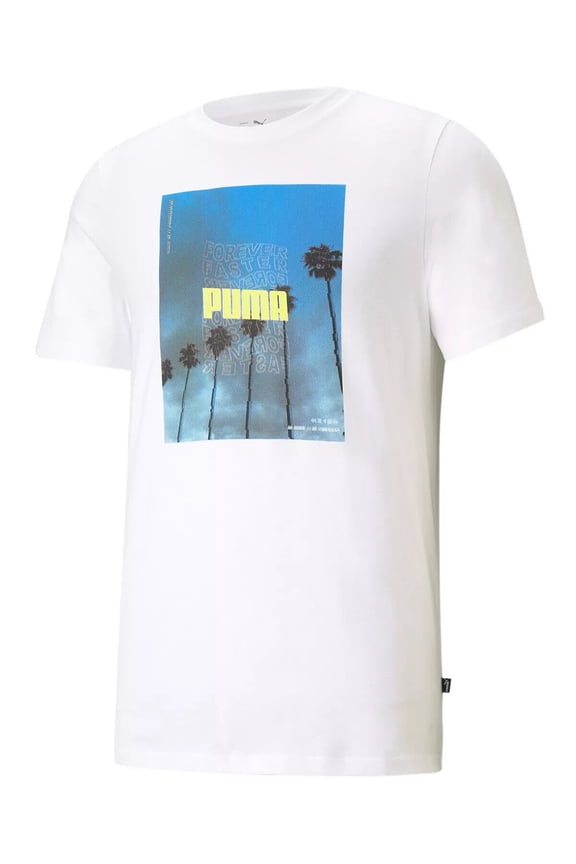 Men's Photo Logo Graphic T-Shirt White Size L MSRP $25