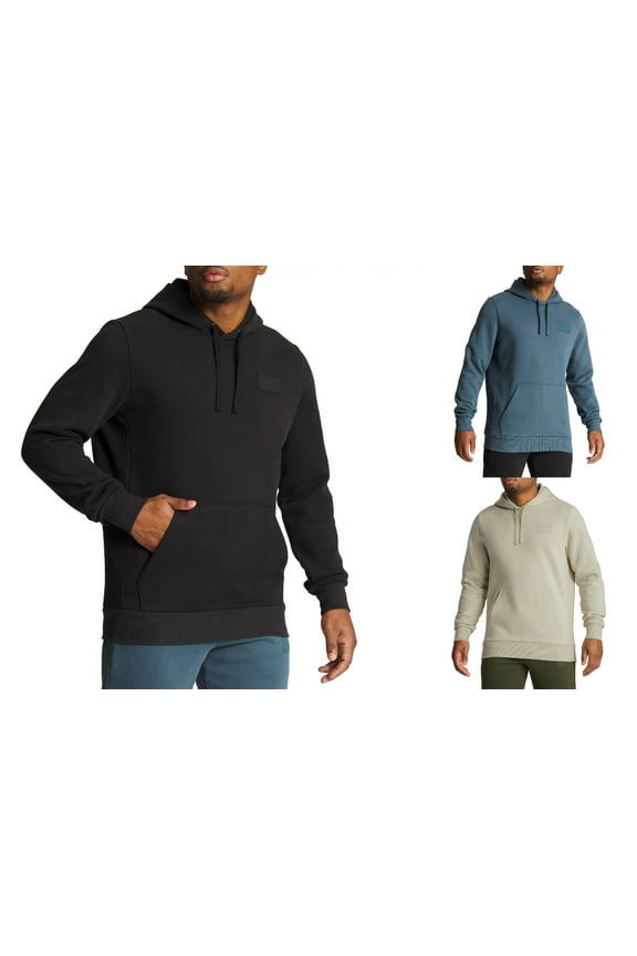 Men's Pullover Regular Fit Kangaroo Pocket Hoodie (Black,Medium)