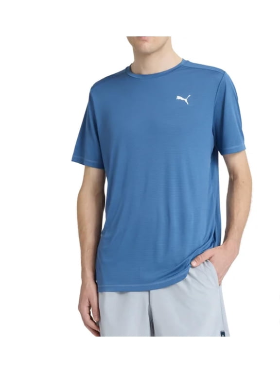 Men's Short Sleeve Active T-Shirt (US, Alpha, Medium, Regular, Regular, Blue)