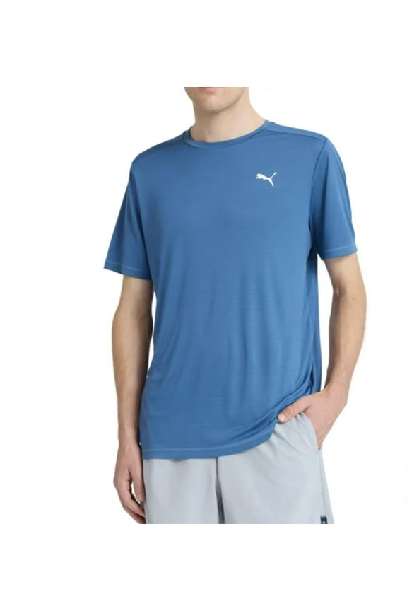 Men's Short Sleeve Active T-Shirt (US, Alpha, Small, Regular, Regular, Blue)