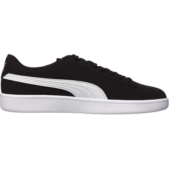 PUMA Men's Smash V2 Casual Sneaker - White or Black Mens Tennis Shoes (Black/White, 9.5)