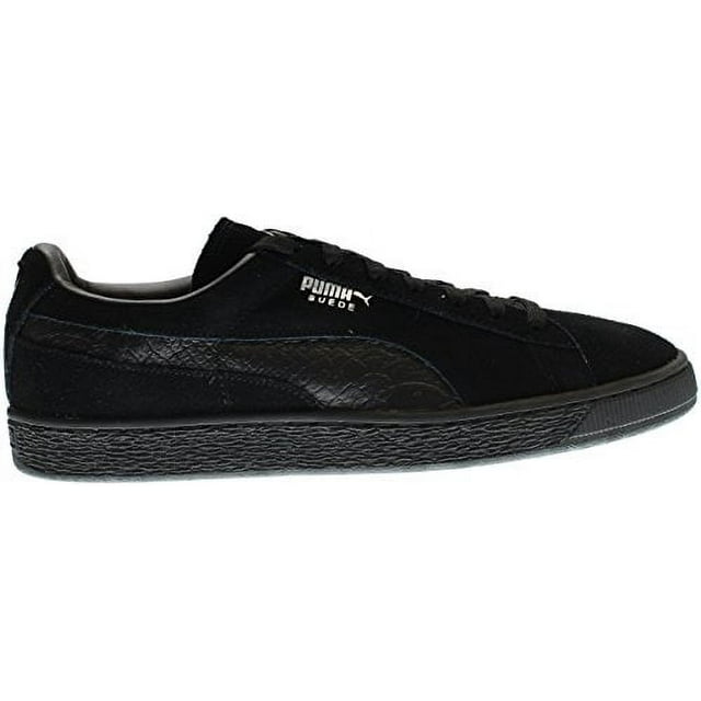 PUMA Men's Suede Classic Mono Reptile Fashion Sneaker, Black, 4 D(M) US (Puma Black-puma Silv, 12 D(M) US)