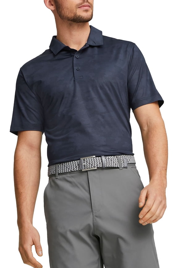 Men's Volition Camo Cover Golf Polo (Navy Blazer, M)